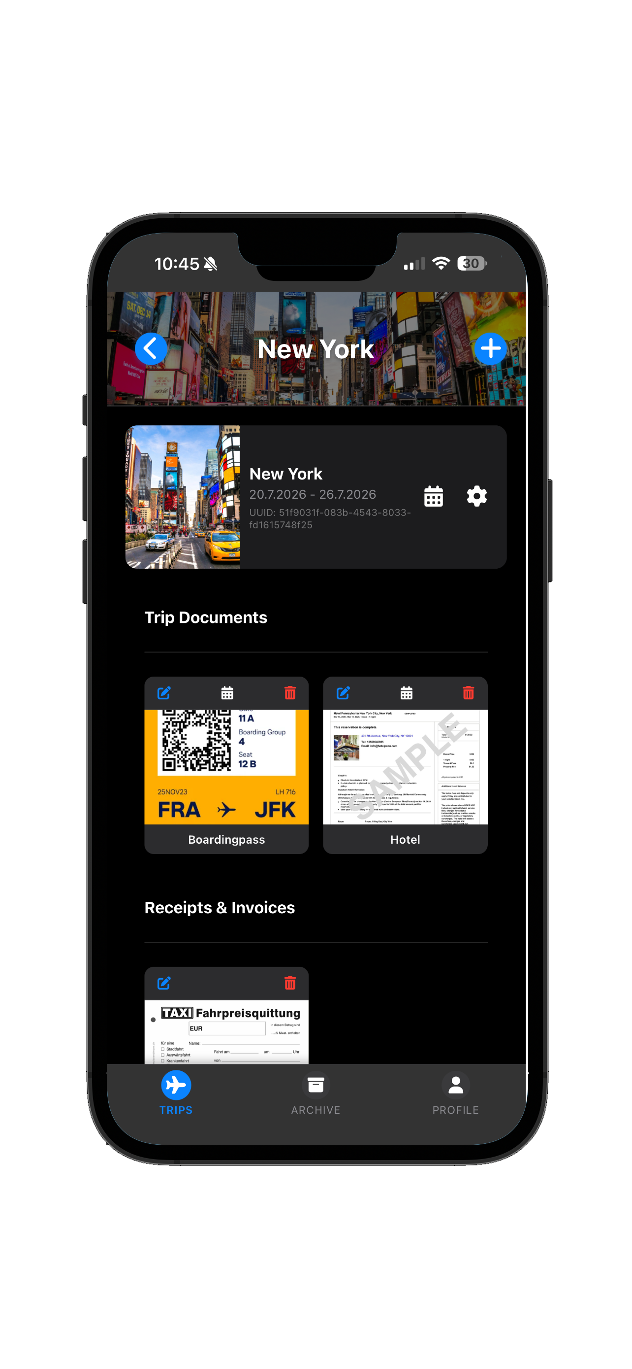 Trip details New York